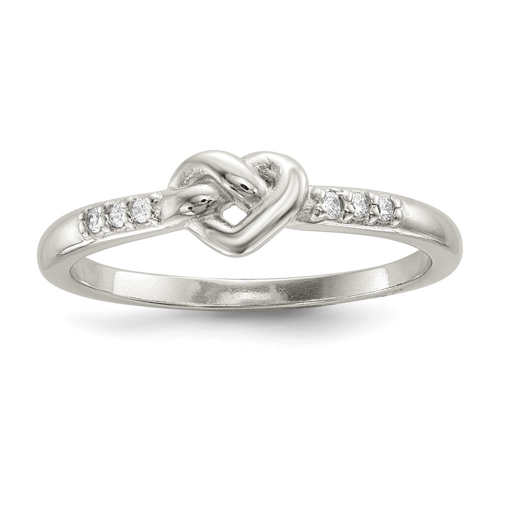 925 Sterling Silver CZ (Cubic Zirconia) Heart Ring